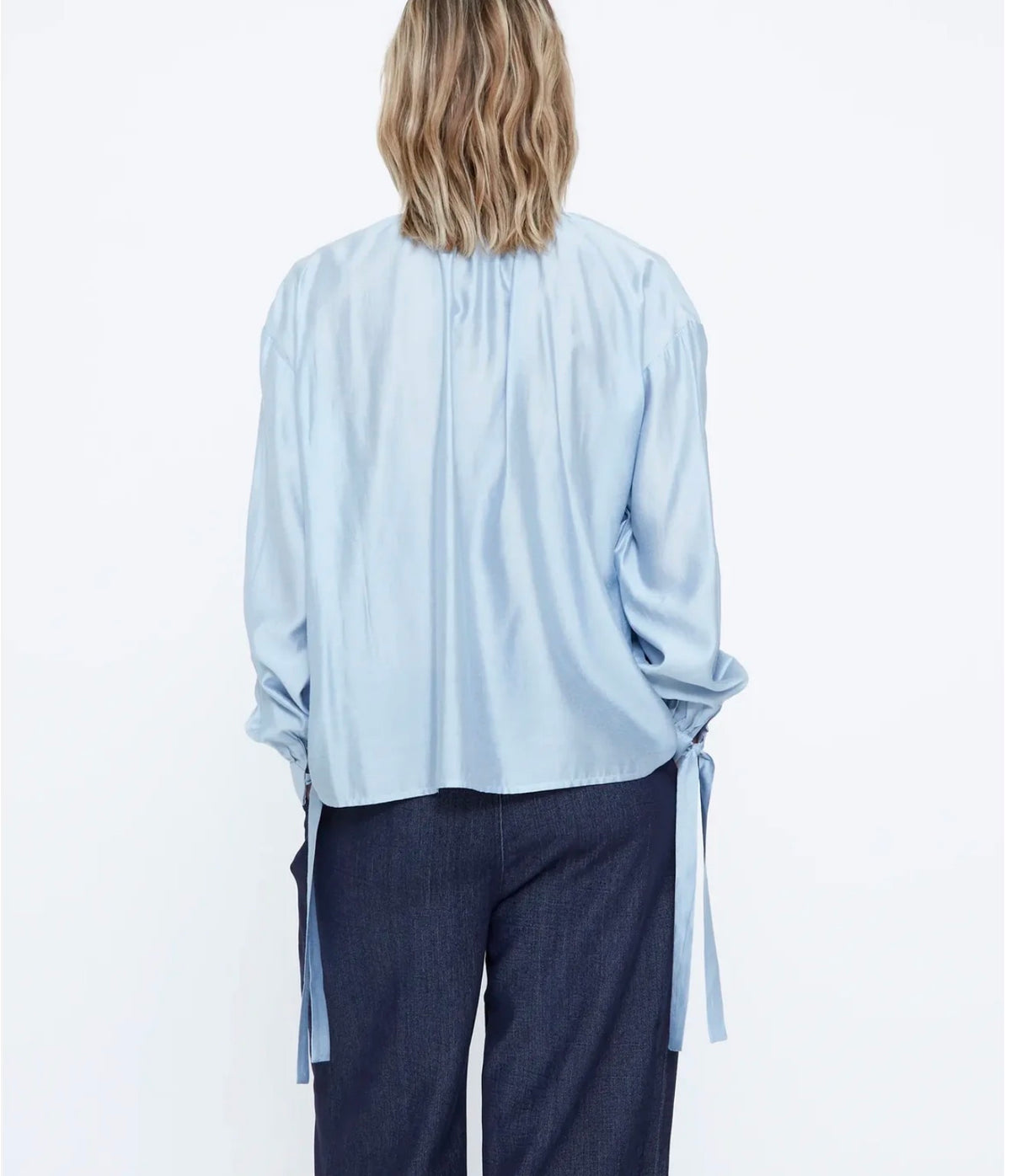 Wild Pony Light Blue Blouse with Tie