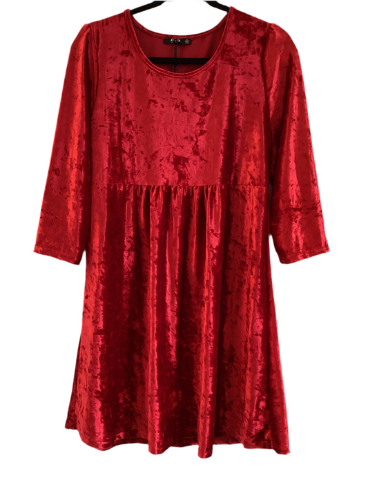 DB unique styles crushed velvet red dress