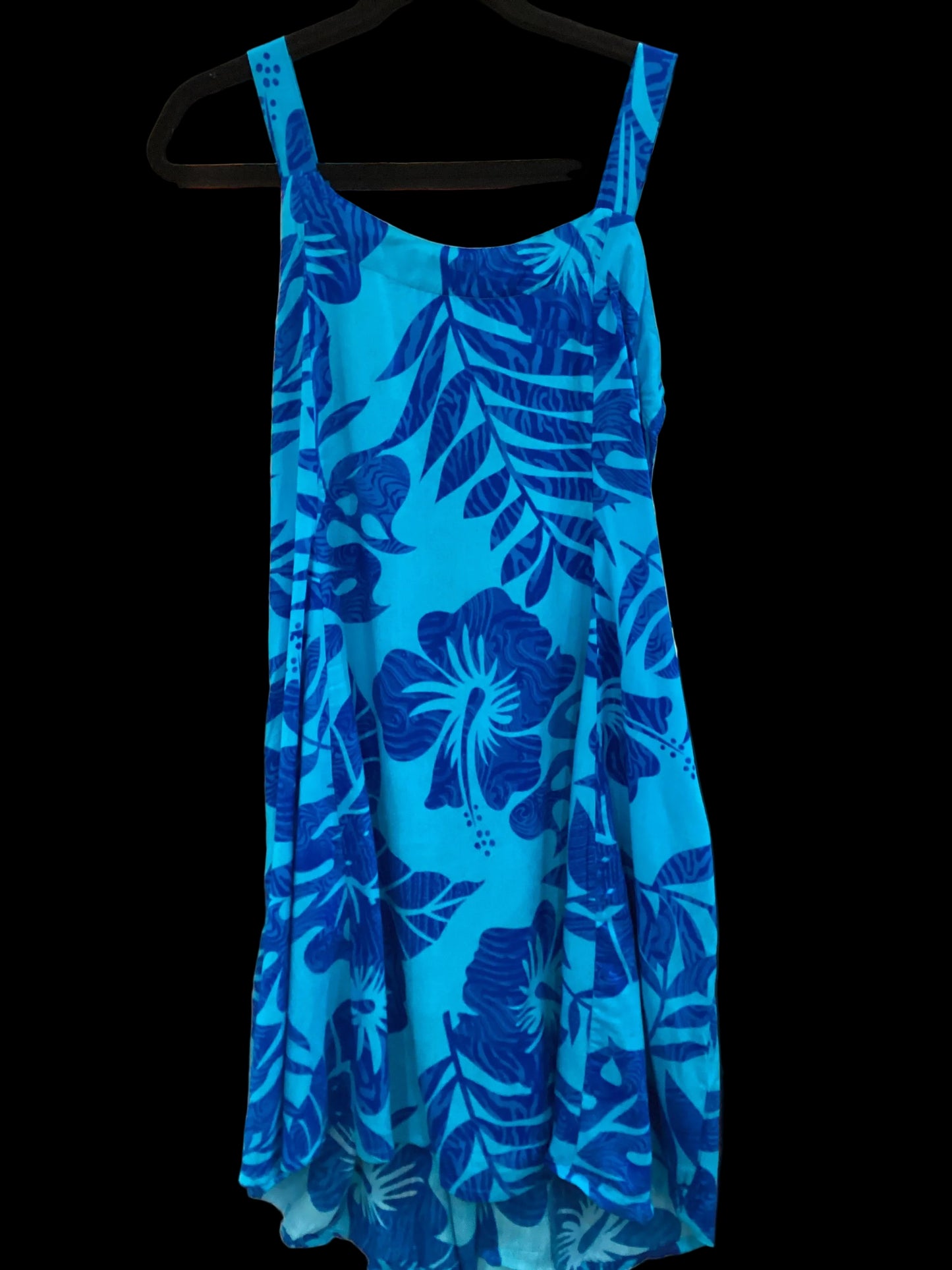 Papa turquoise floral sleeveless dress waist tie