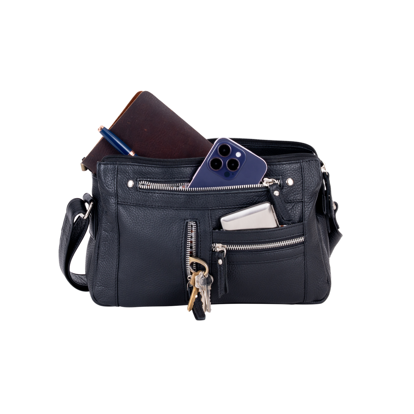 Green Wood  Leather Crossbody Bag – Stylish, Functional & Time