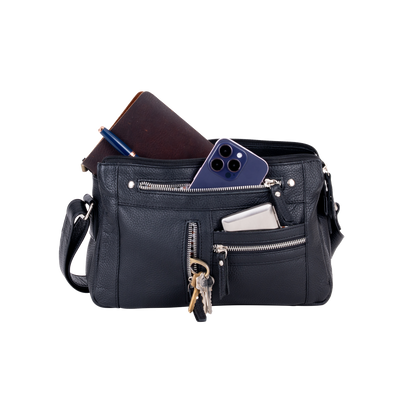 Green Wood  Leather Crossbody Bag – Stylish, Functional & Time