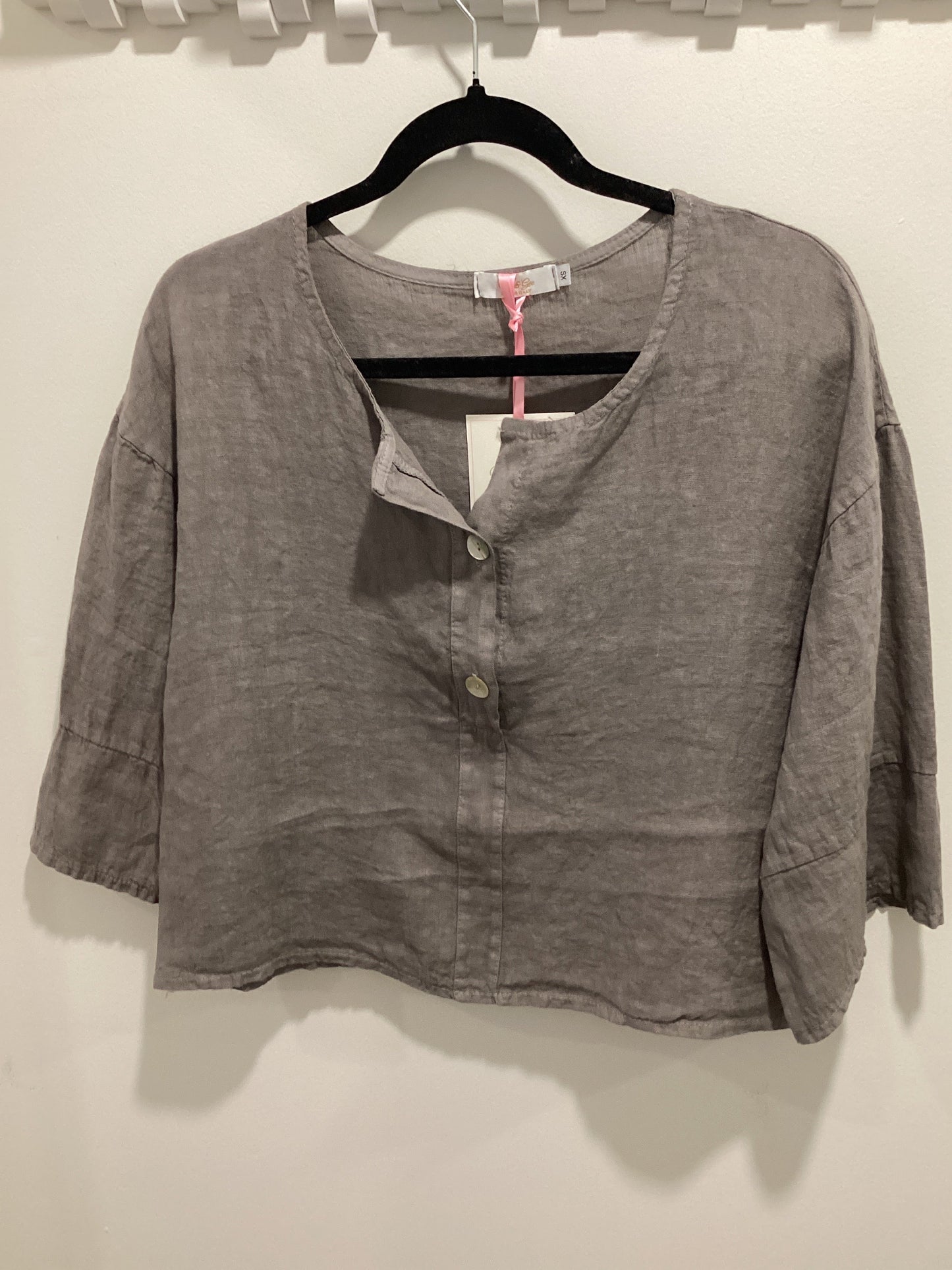 Me & Gee Crop Linen Top