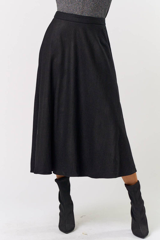 Lalavon WOOL FLARED MIDI SKIRT