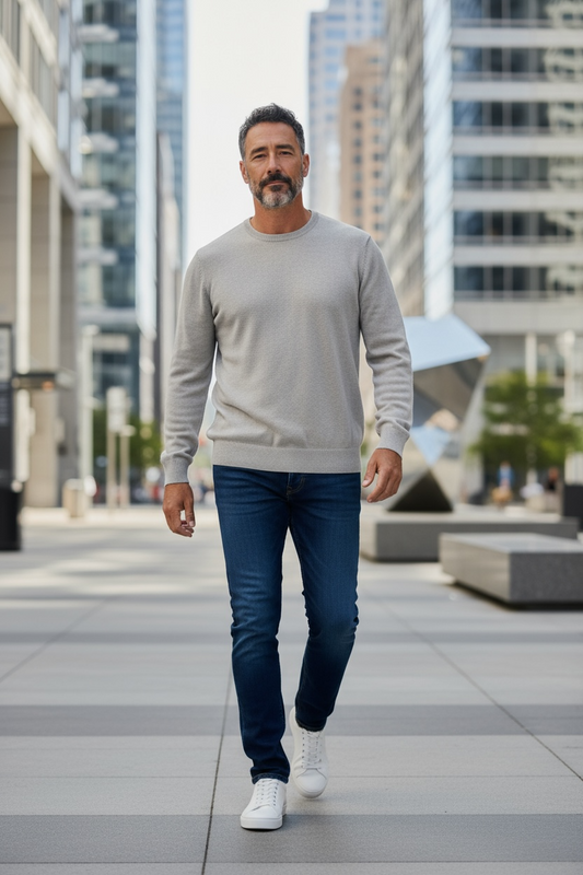 Blend Cotton Crew Sweater