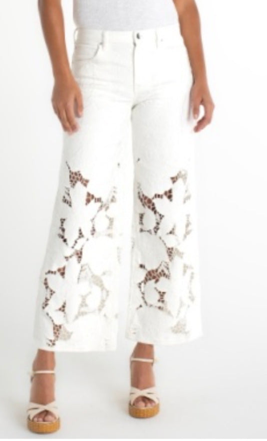 Liverpool Stride Ivory Bloom Lace Jeans