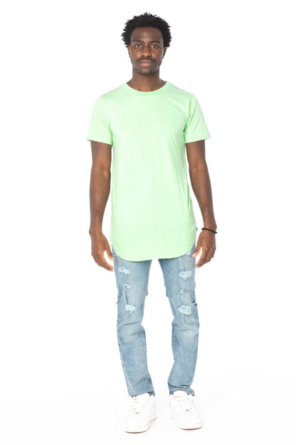 Hawks Bay - Men's Hem Curve Premium Cotton Crew Neck T-Shirt