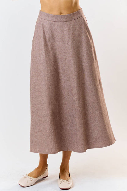 Lalavon WOOL FLARED MIDI SKIRT