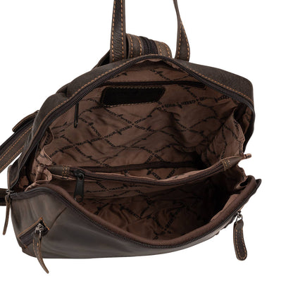 Green wood Leather Backpack Anna GW193042