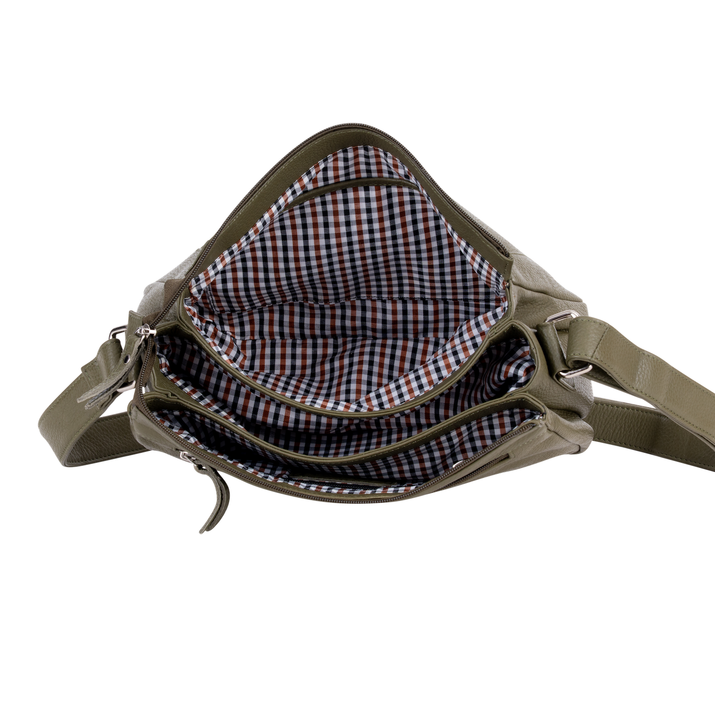 Green Wood  Leather Crossbody Bag – Stylish, Functional & Time