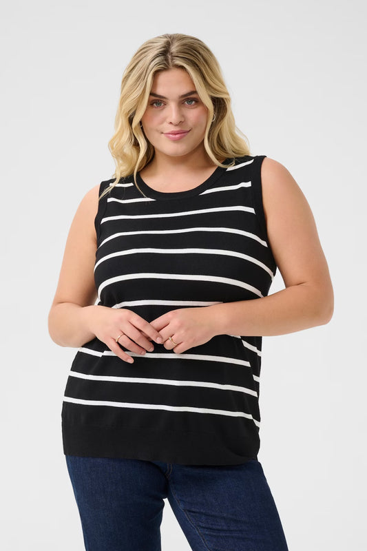 Kaffe lizzy striped slipcover vest top