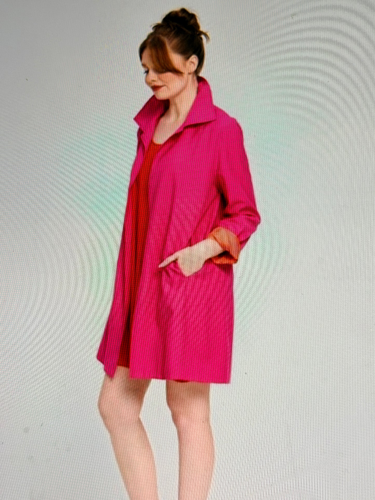 Red Coral Jacket with Wired Collar