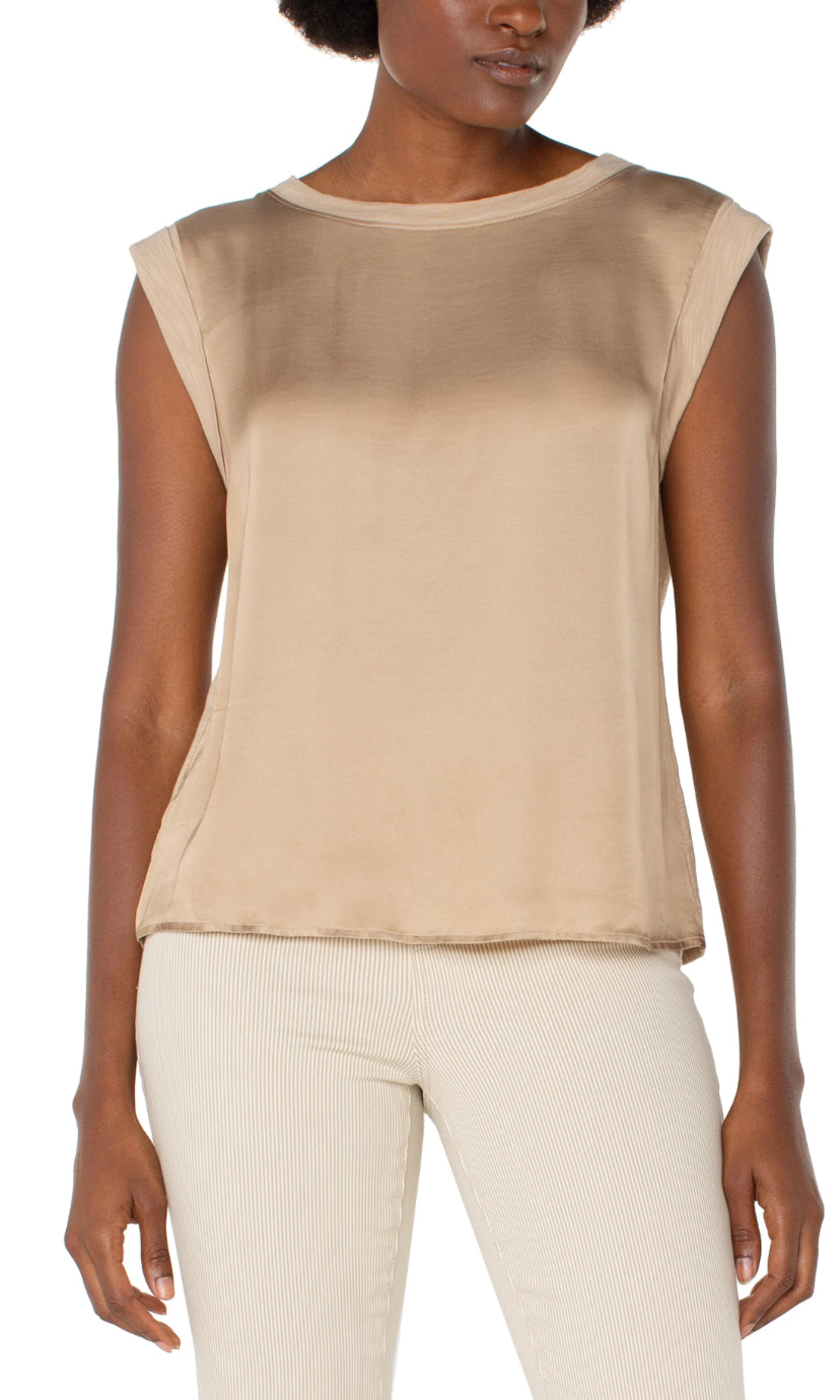 Liverpool sleeveless woven knit top
