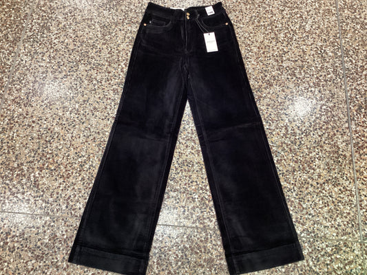 Judy blue 88921 HW corduroy trouser wide leg pants black