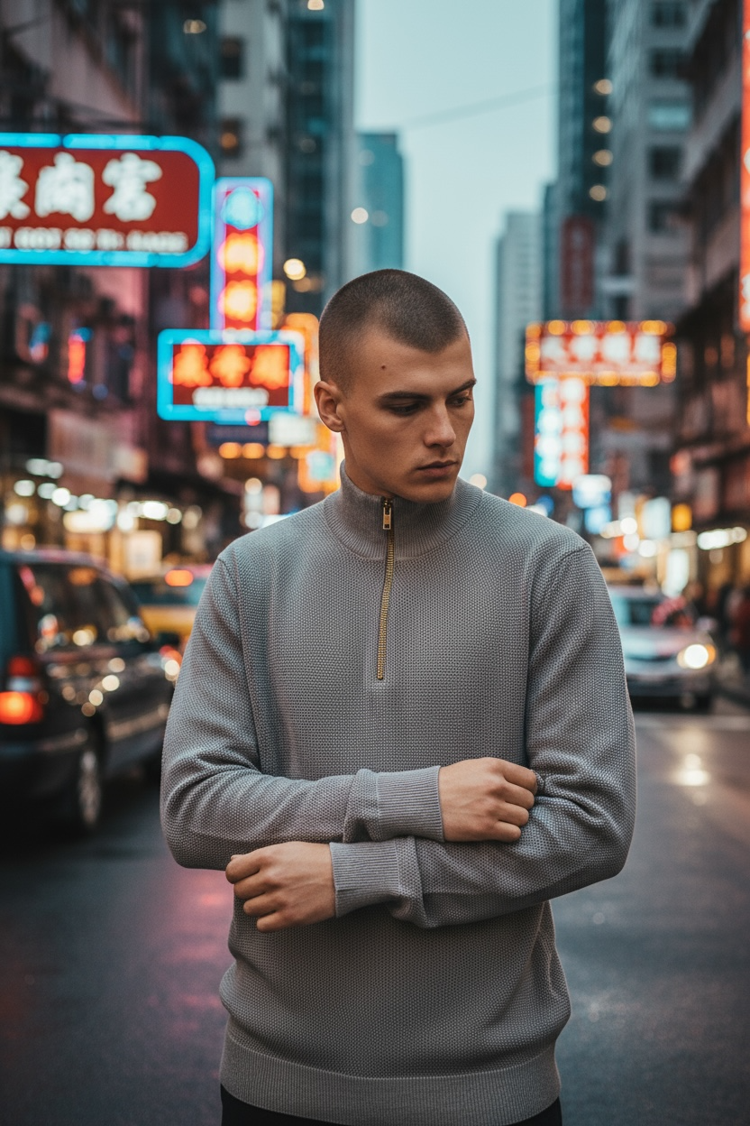 Blend Heather Grey Half Zip