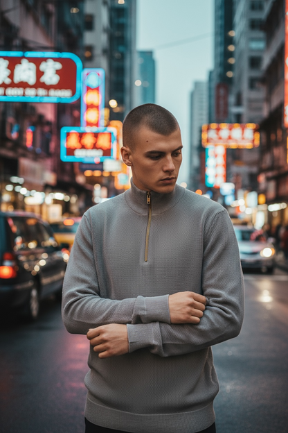 Blend Heather Grey Half Zip