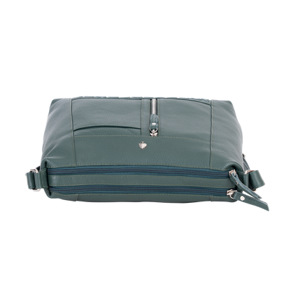 Green wood Leather Crossbody Bag Tressa – Stylish & Functional