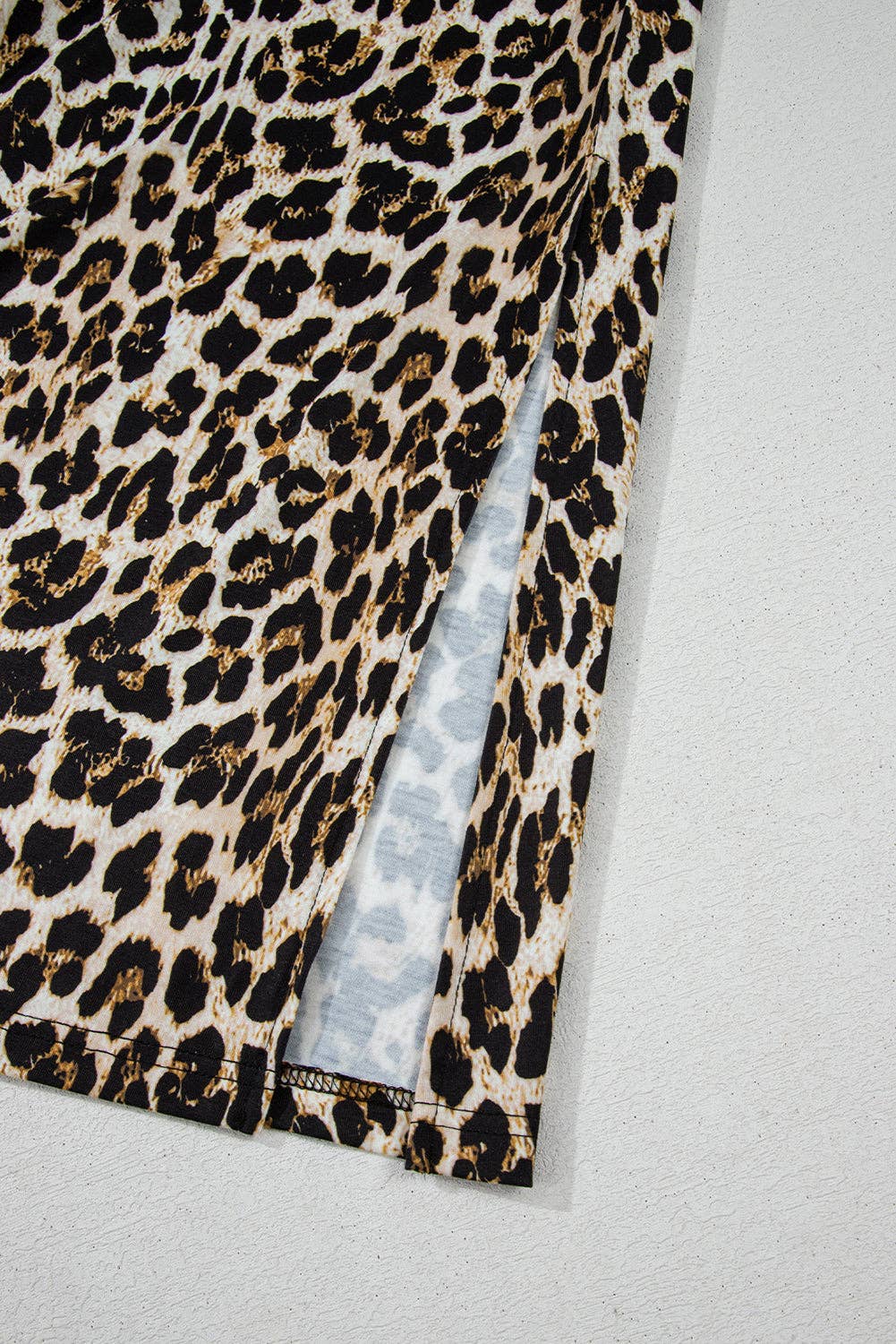 Lovesoft Black Contrast Striped Trim Leopard Sleeveless Maxi Dress