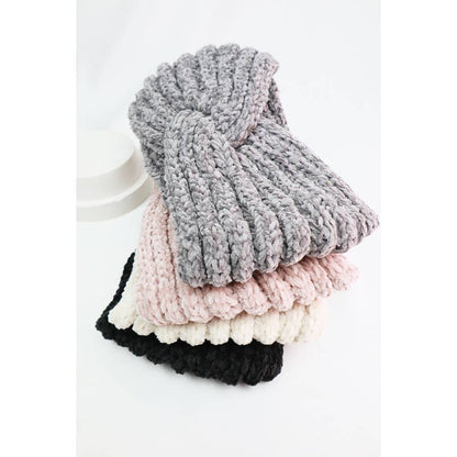 Head Chenille Twist Knit Headwrap