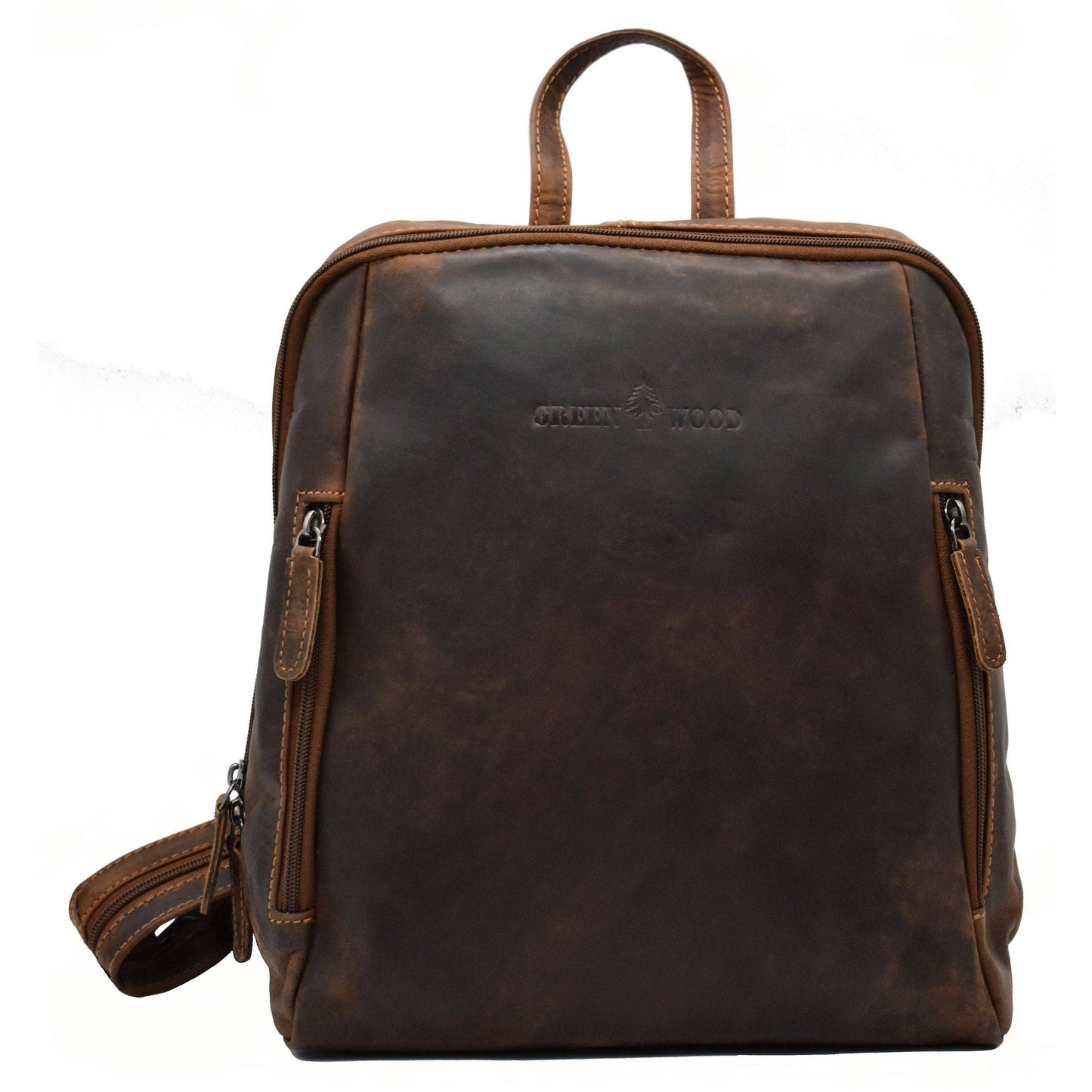 Green wood Leather Backpack Anna GW193042