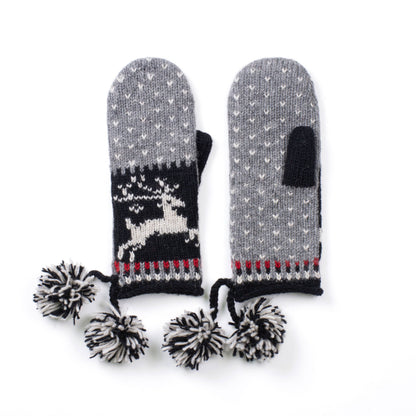 Lost Horizon Yuletide Festive Wool Mittens with Pom-Pom Tassels