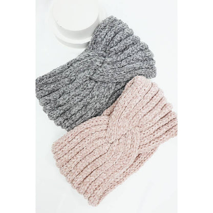 Head Chenille Twist Knit Headwrap