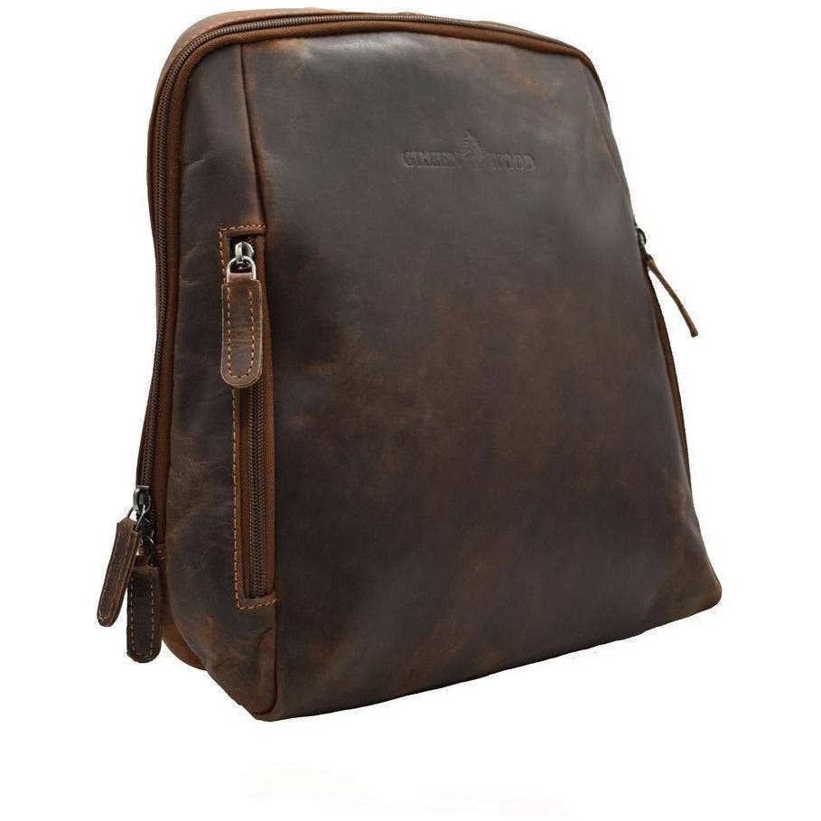 Green wood Leather Backpack Anna GW193042
