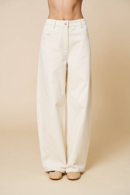 Lalavon Barrel Cotton Pants With Pockets