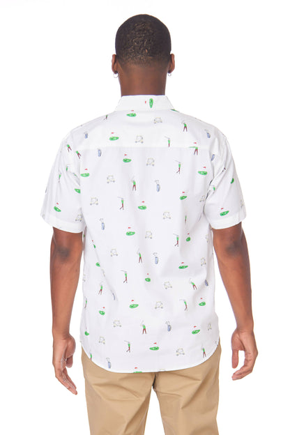 Hawks Bay Men's Printed short Sleeve Cotton Shirt