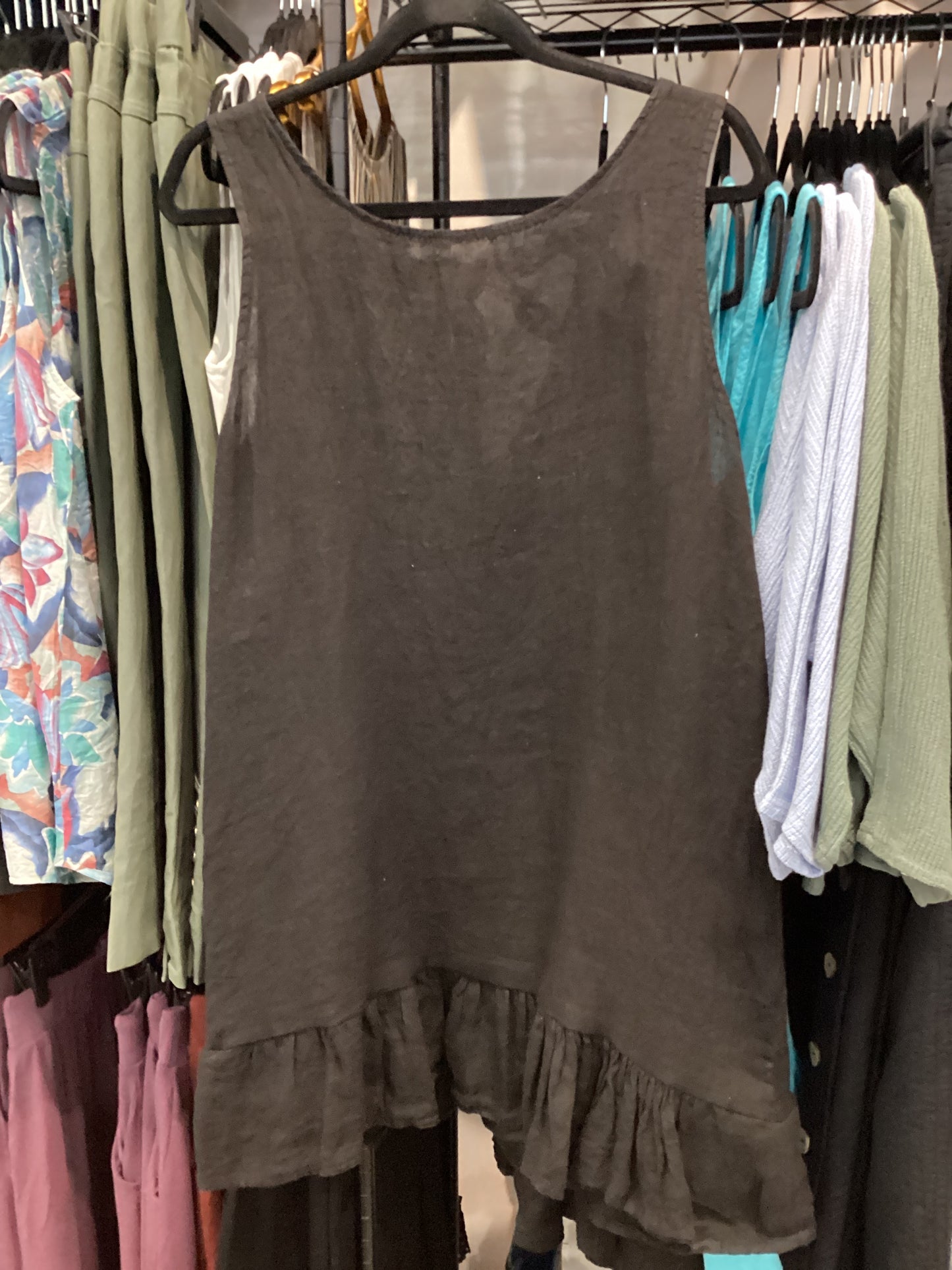 Me & Gee Flirty Linen Dress with Tie back