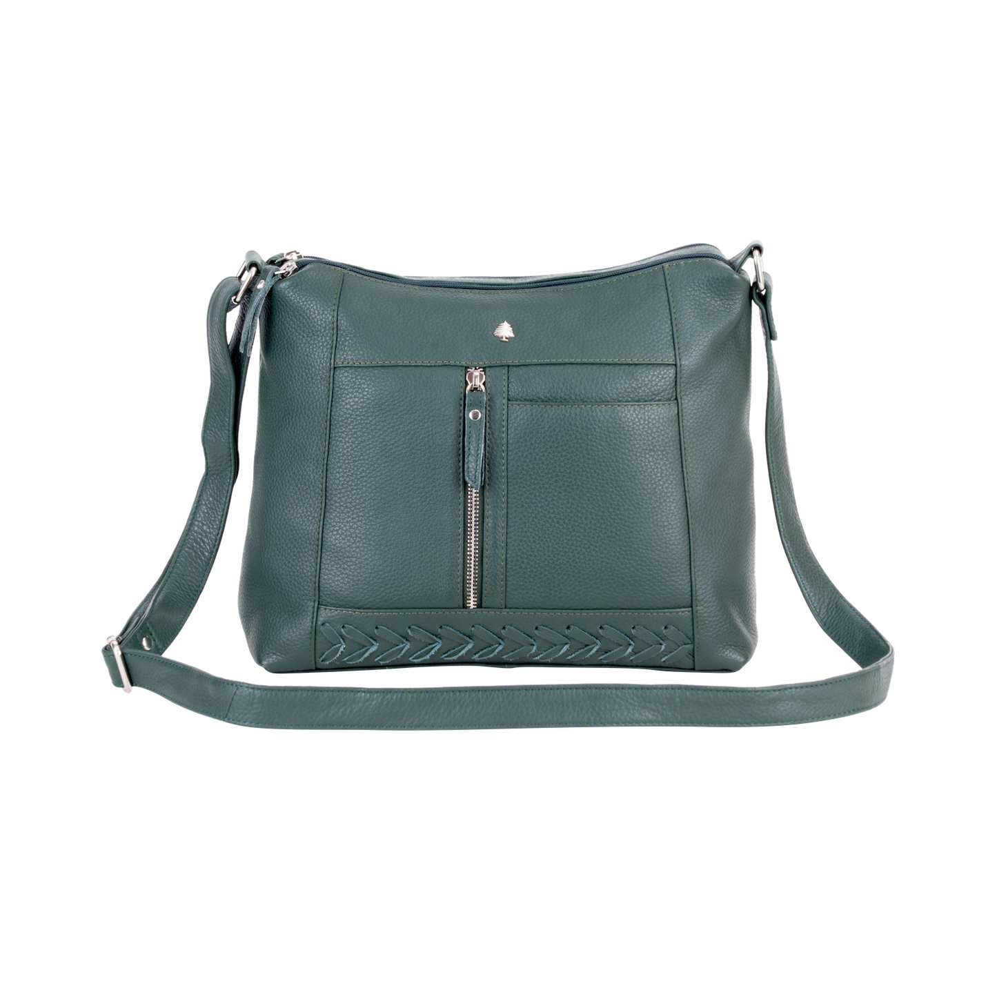 Green wood Leather Crossbody Bag Tressa – Stylish & Functional