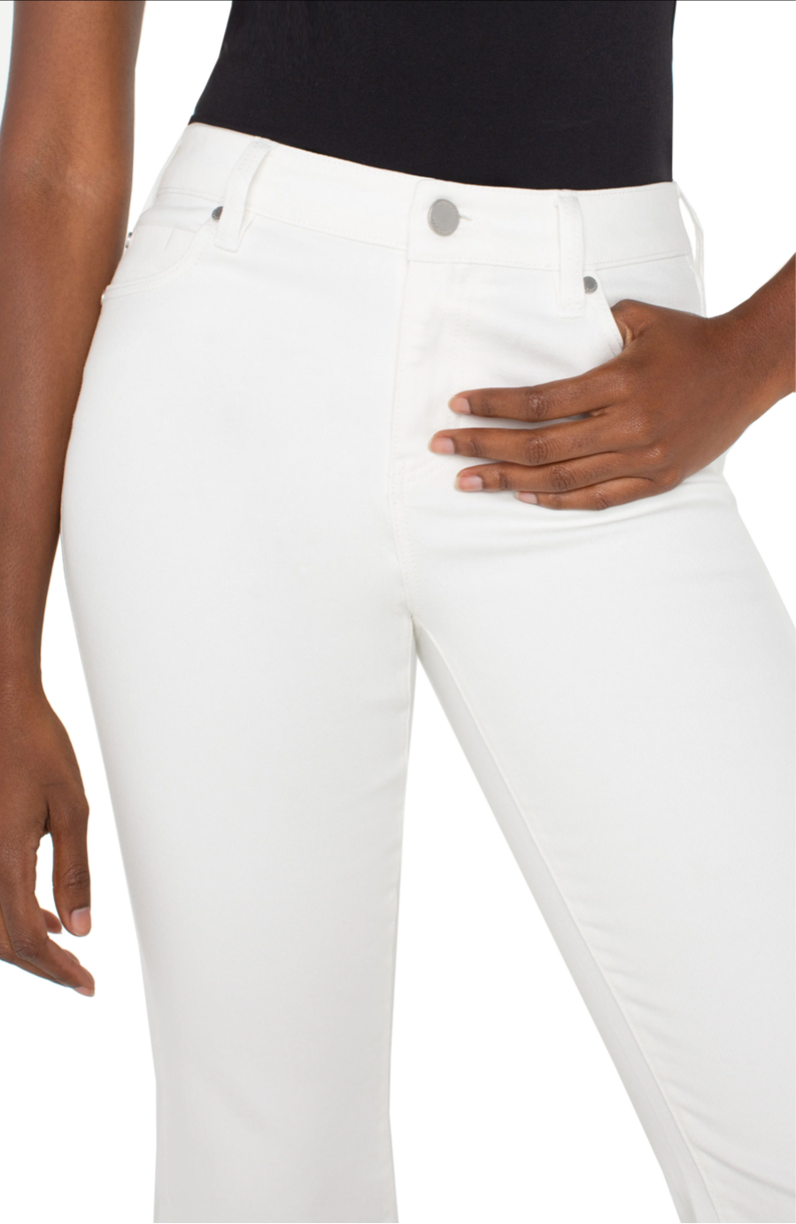 Liverpool Hannah Cropped Flare White