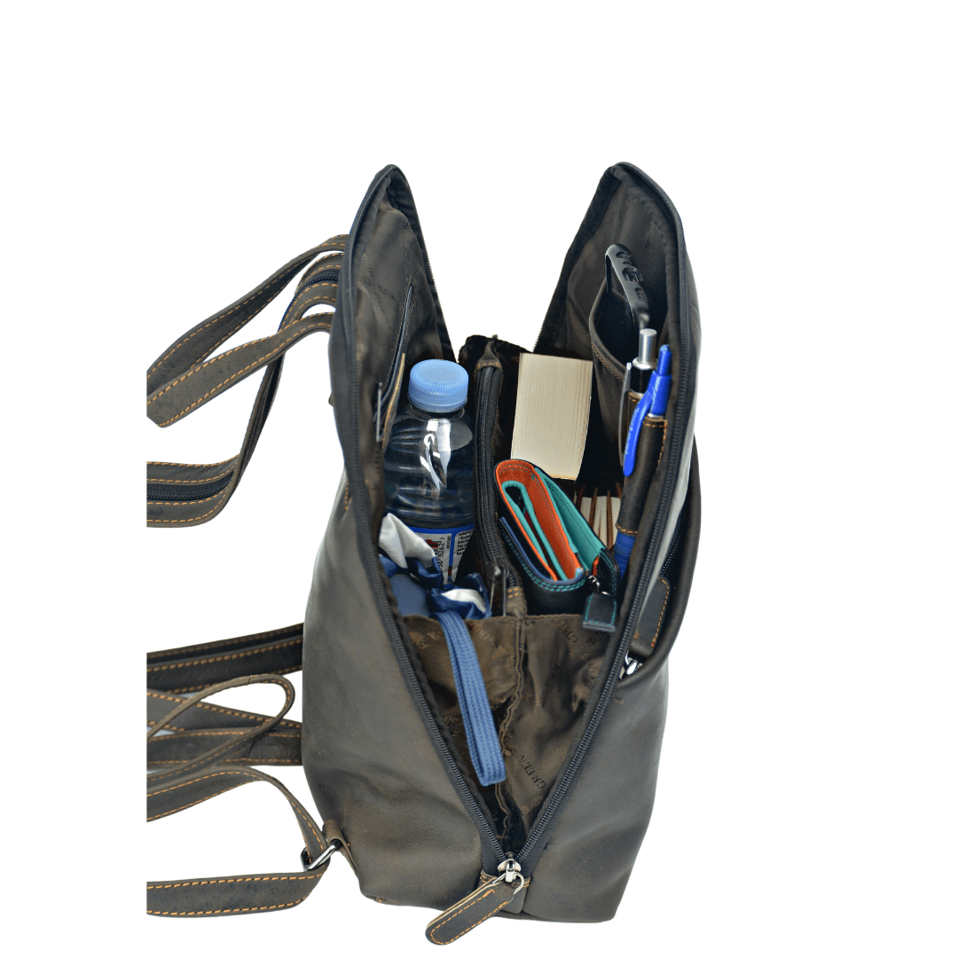 Green wood Leather Backpack Claire GW658816