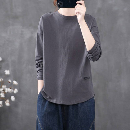 Stylish Hollow Out Back Long Sleeve Solid Top
