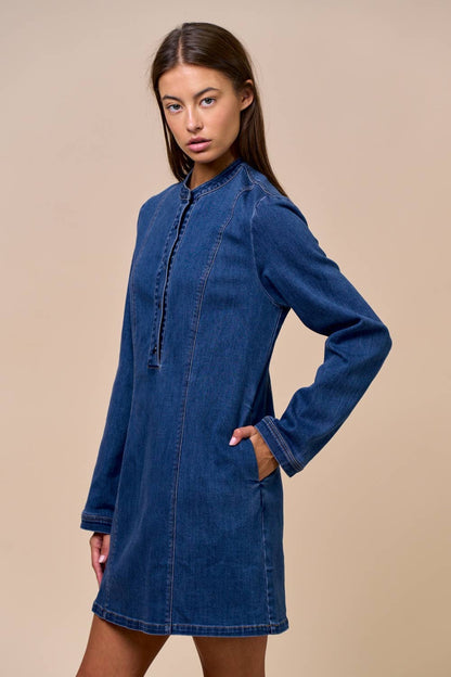 Lalavon Long Sleeve Denim Dress