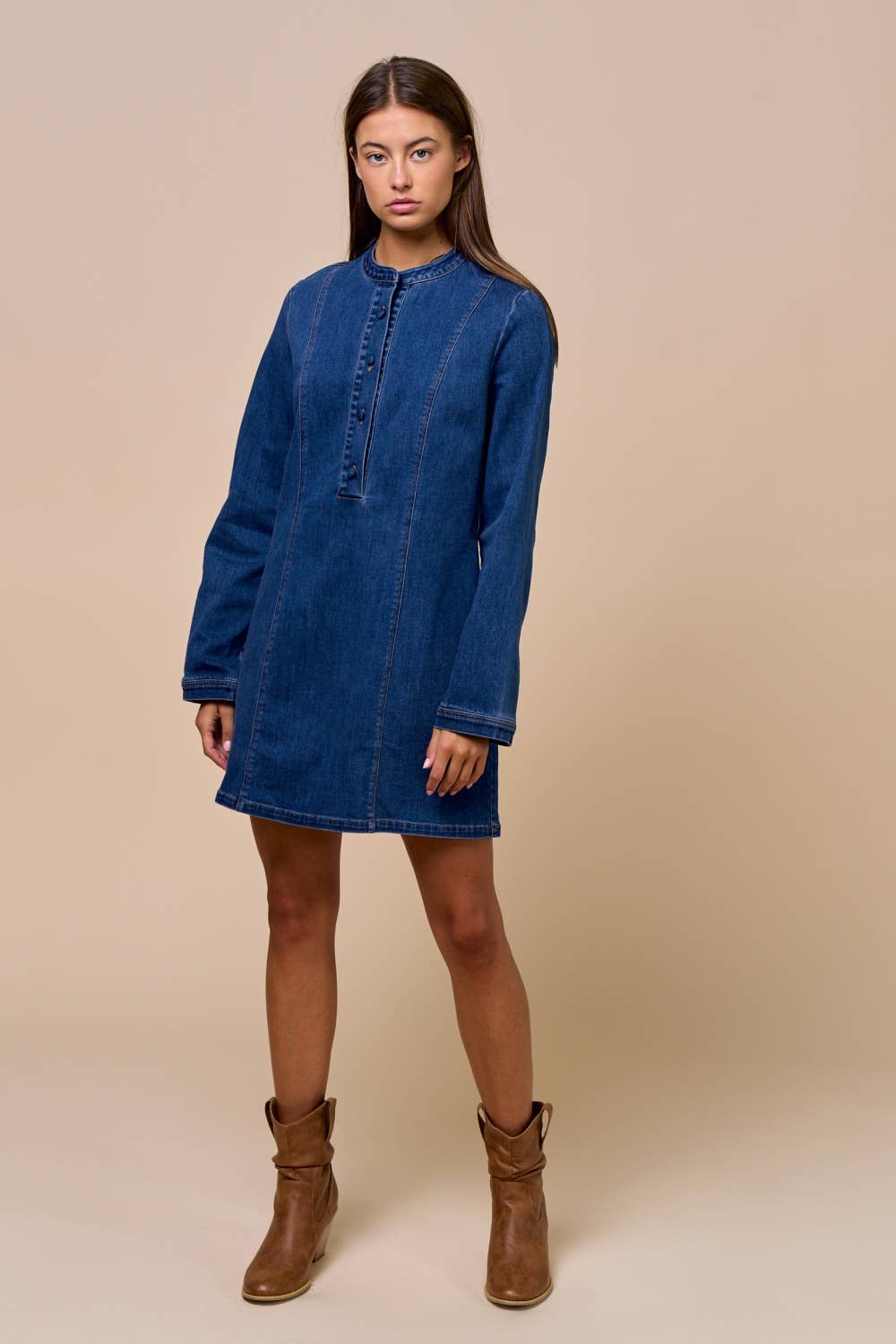 Lalavon Long Sleeve Denim Dress