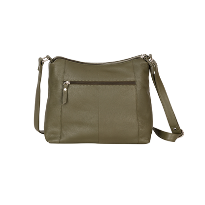 Green wood Leather Crossbody Bag Tressa – Stylish & Functional