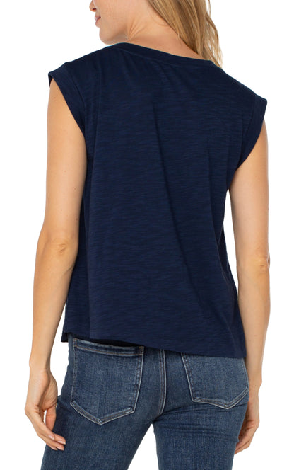Liverpool sleeveless woven knit top