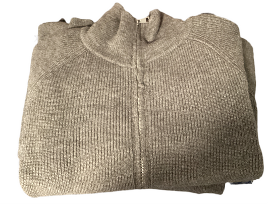 Papa Grey Zipper Sweater