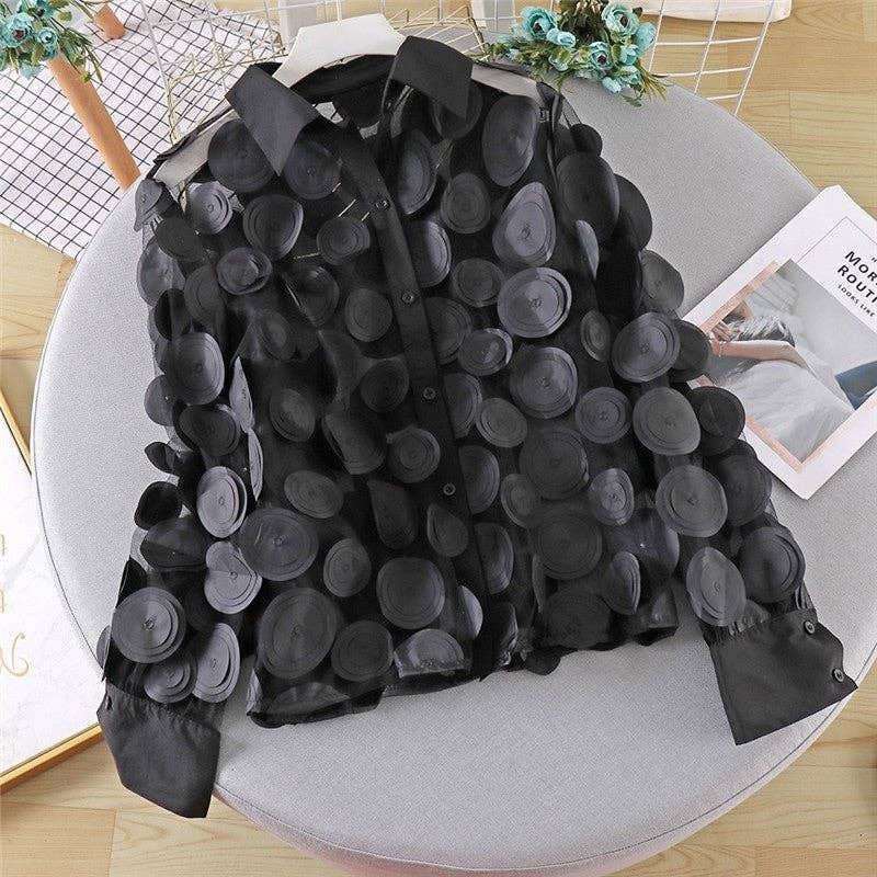 3D polka dot Organza Blouse