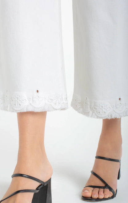 Liverpool The Stride Wide Leg Crop With Embroidered Hem