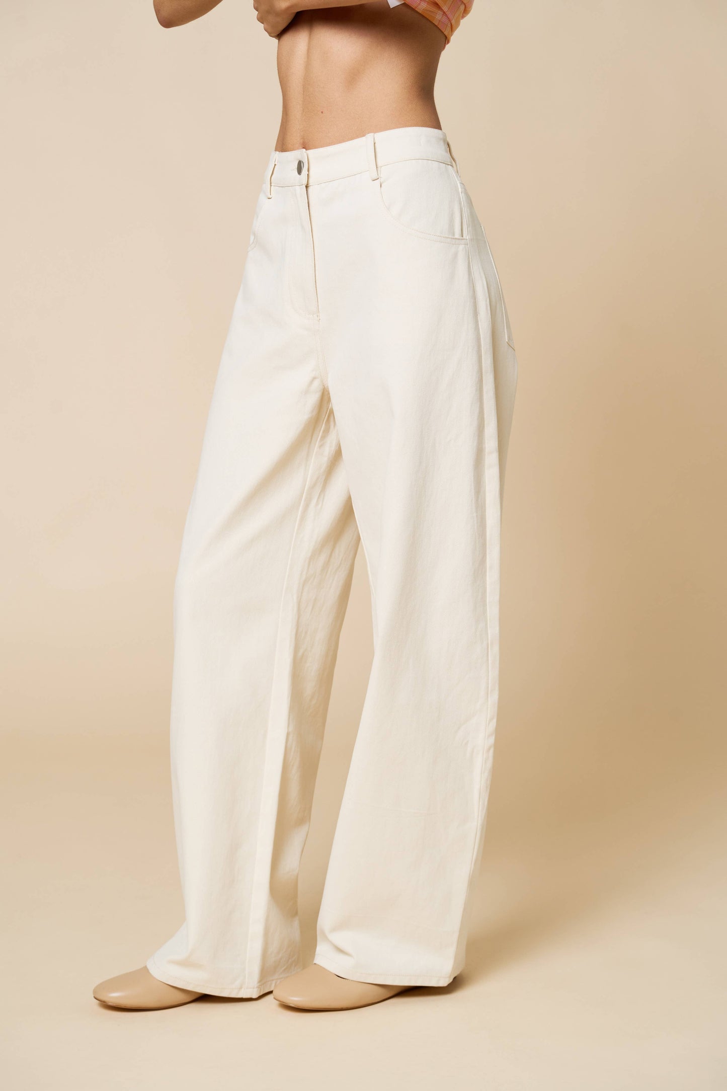 Lalavon Barrel Cotton Pants With Pockets