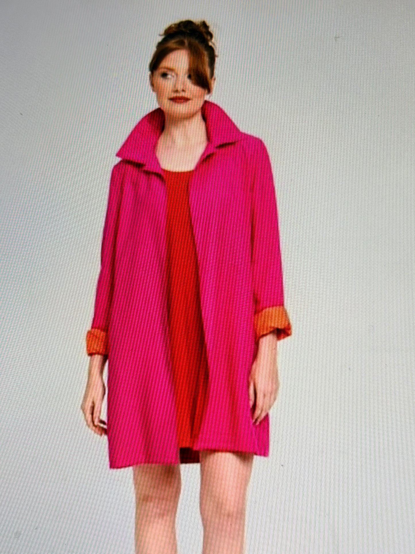 Red Coral Jacket with Wired Collar