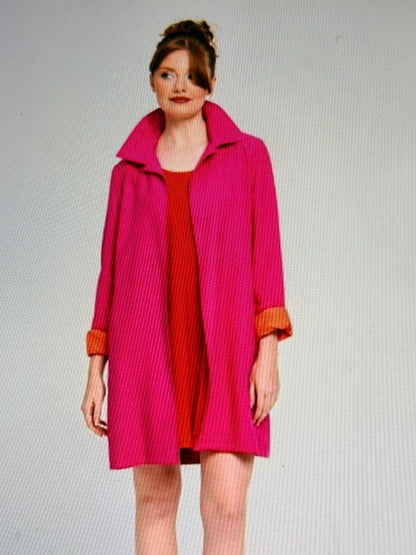 Red Coral Jacket with Wired Collar