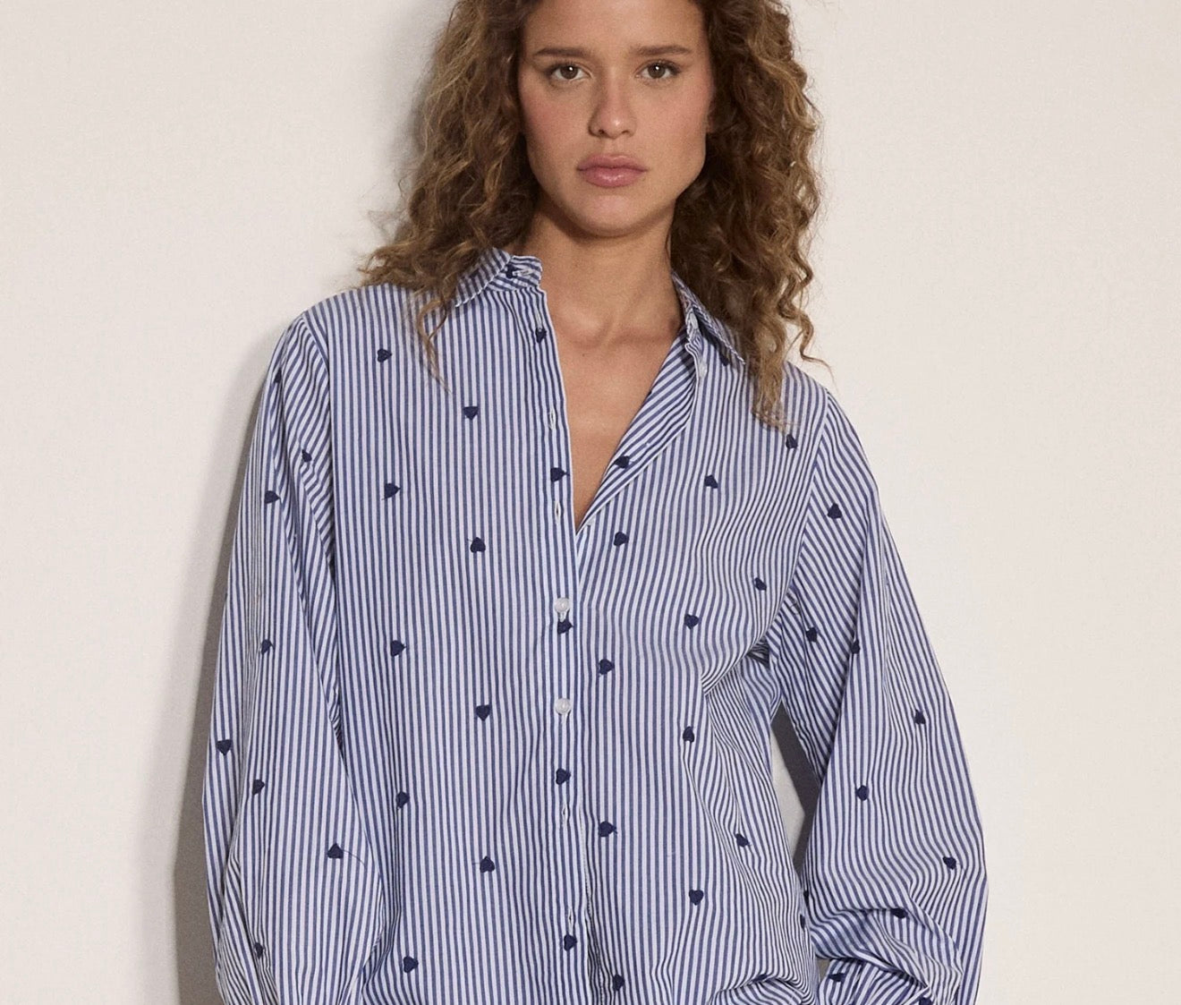 Apricot Hearts Stripe Shirt