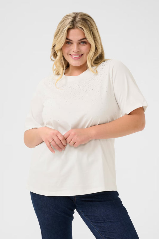 Kaffe Merisa  T-shirt white sparkle