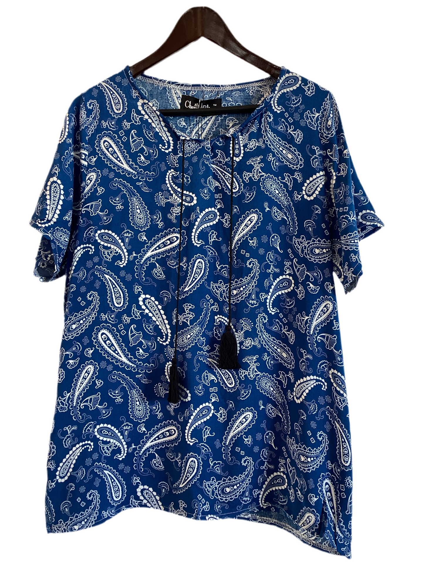 Cherie bliss paisley top blue with tassel