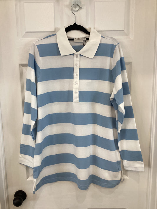 Kaffe Curve Polo LS T-Shirt strips