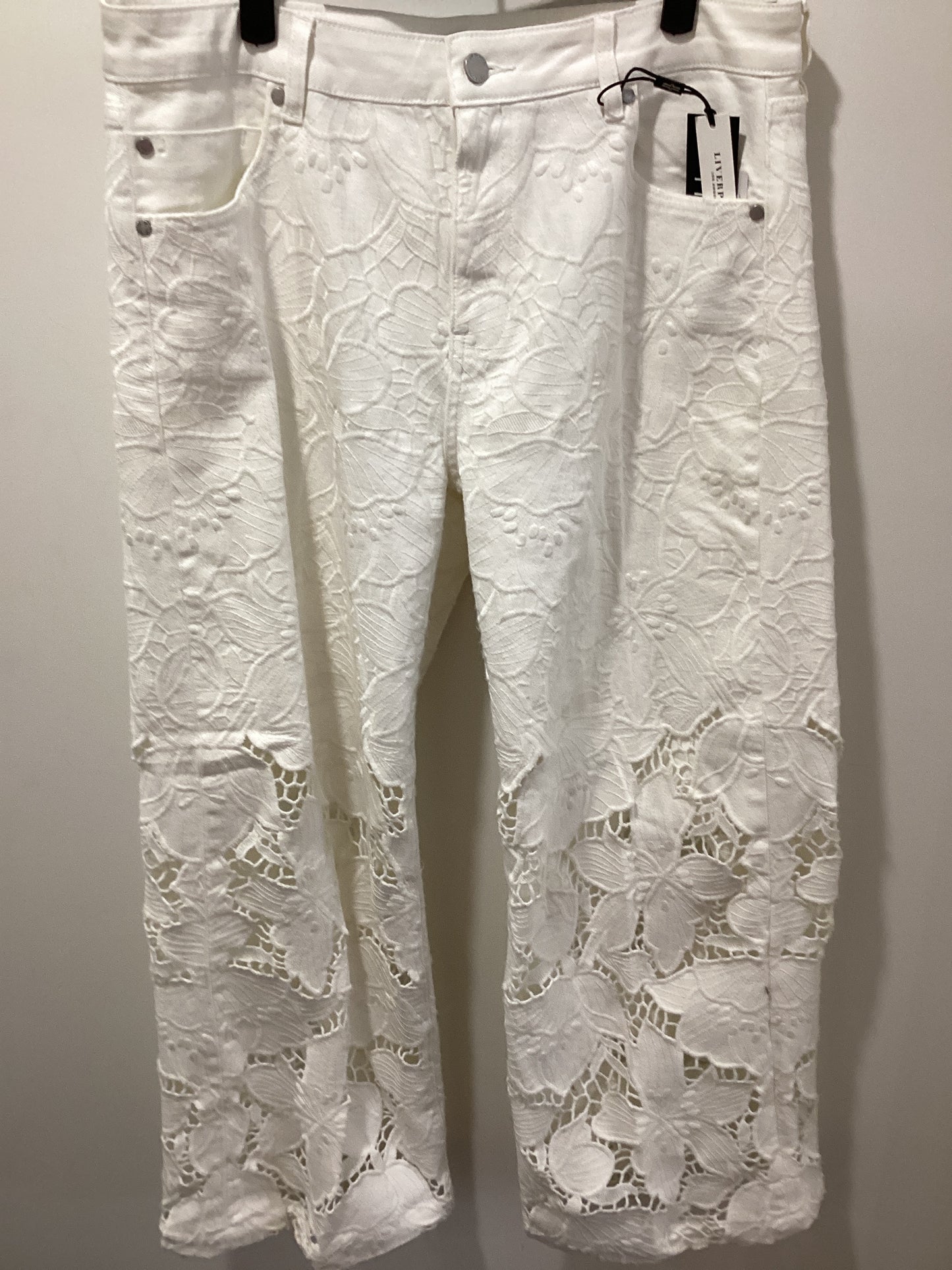 Liverpool Stride Ivory Bloom Lace Jeans