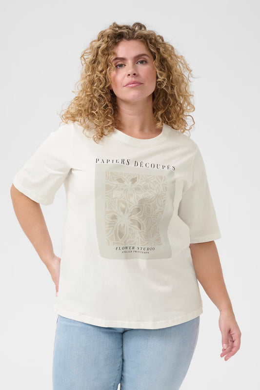 Kaffe Fiona T-shirt flower chalk white