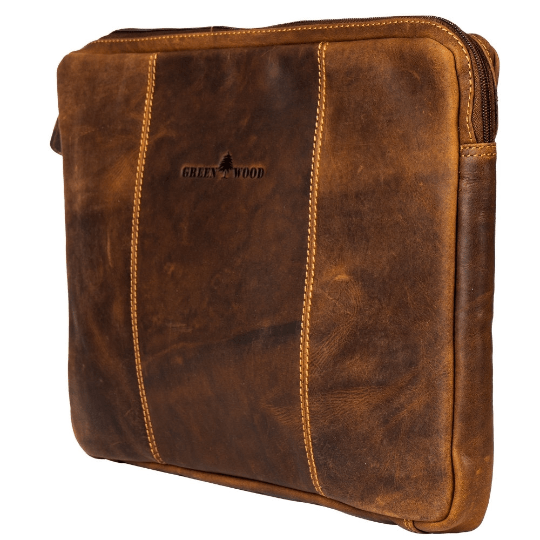 Green Wood Leather Laptop Cases/Sleeve - MacBook Pro/Air sleeve